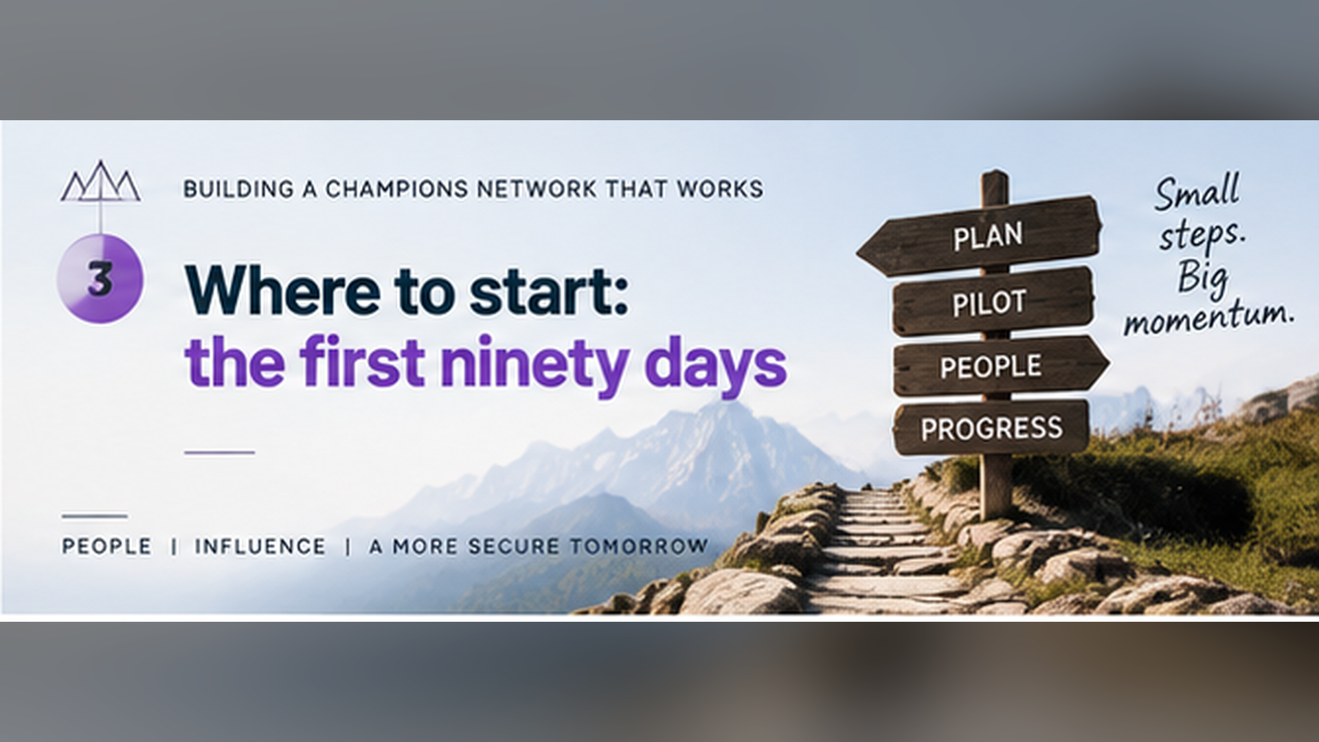 Where to start: the first ninety days of a champions programme