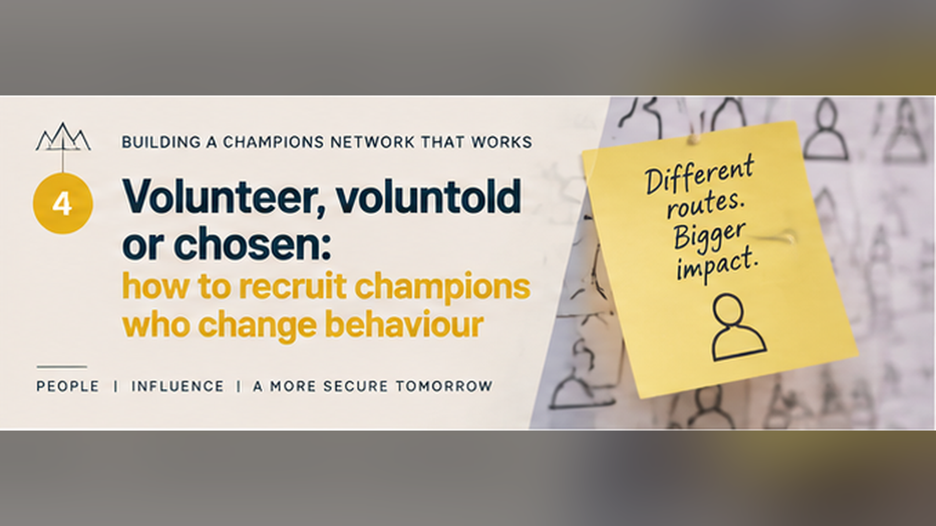 Volunteer, voluntold or chosen: how to recruit champions who change behaviour